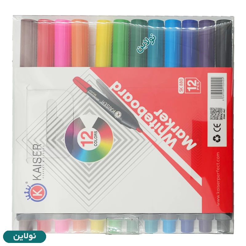 قیمت و خرید ماژیک وایت برد 12 رنگ کایزر کد SK880 | نولاین