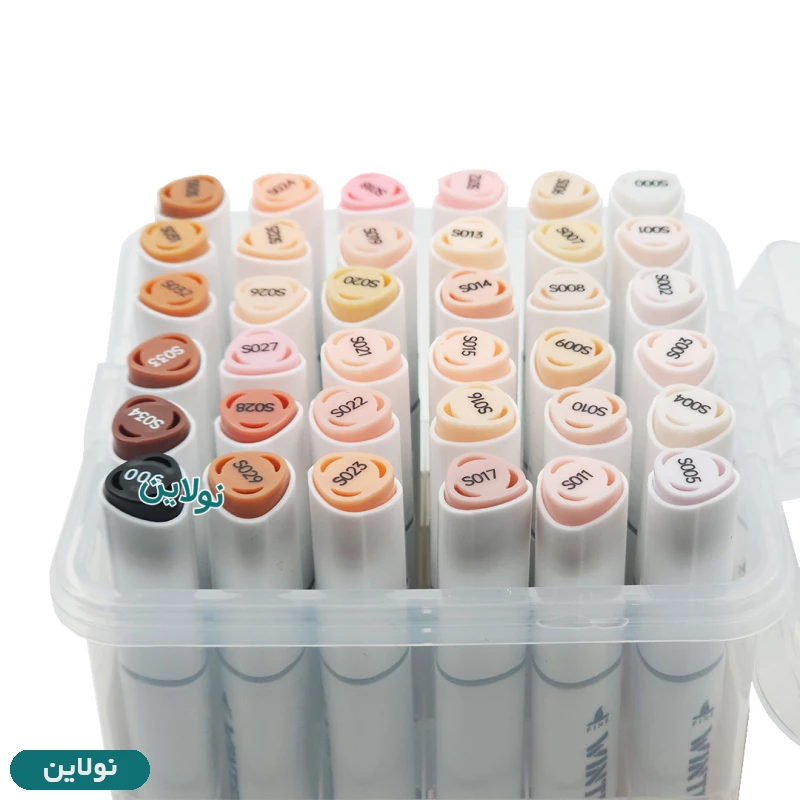 قیمت و خرید ماژیک طراحی مدل مارکر راندو 2 سر 36 رنگ طیف پوست وینتر کد 30036S | نولاین