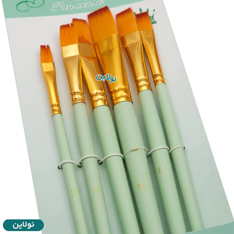قیمت و خرید ست قلمو 6 عددی سر تخت مدل پاستلی آرتیست Artist Brush | نولاین