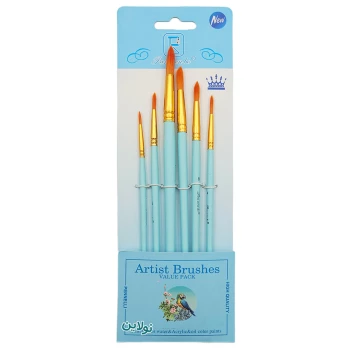 ست قلمو 6 عددی سر گرد مدل پاستلی آرتیست Artist Brush | نولاین