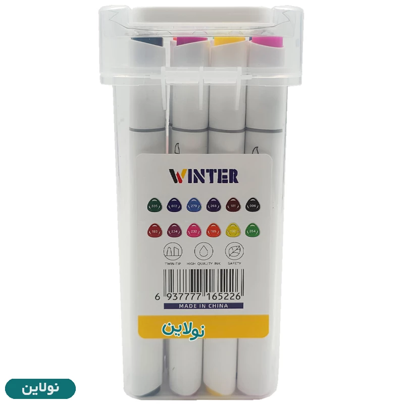 قیمت و خرید ماژیک طراحی مدل مارکر راندو 2 سر 12 رنگ وینتر کد 30012 | نولاین