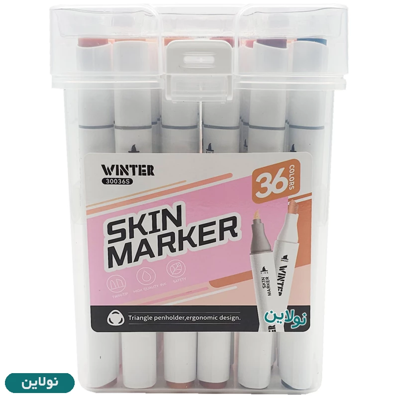 قیمت و خرید ماژیک طراحی مدل مارکر راندو 2 سر 36 رنگ طیف پوست وینتر کد 30036S | نولاین