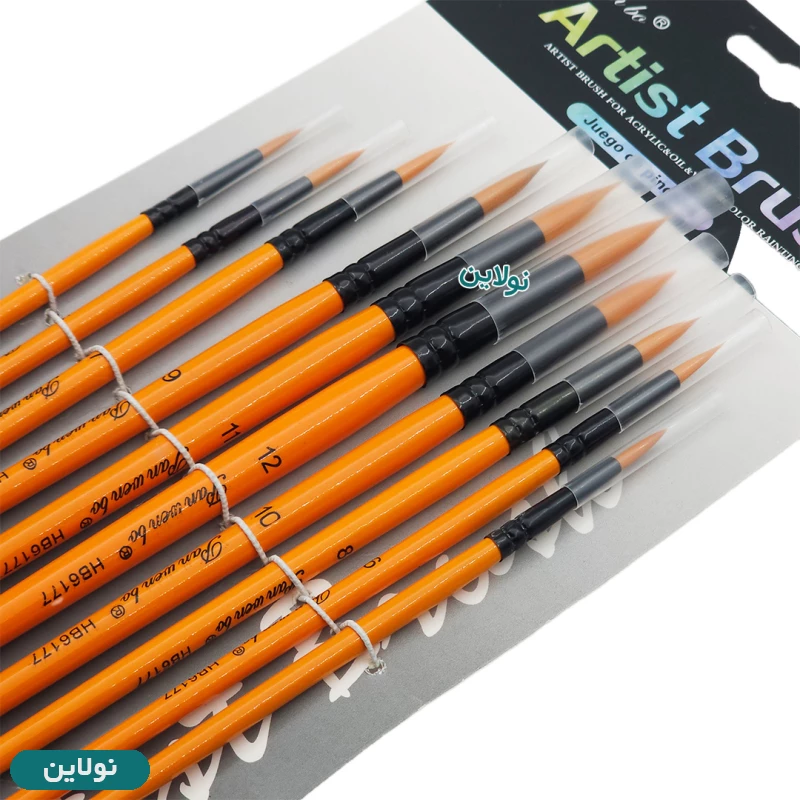 قیمت و خرید ست قلمو 12 عددی سر گرد مدل آرتیست Artist Brush کد HB030-6177 | نولاین