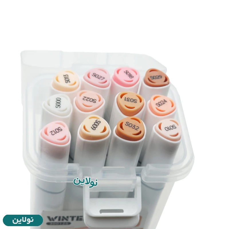 قیمت و خرید ماژیک طراحی مدل مارکر راندو 2 سر 12 رنگ طیف پوست وینتر کد 30012S | نولاین