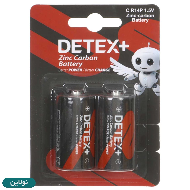 قیمت و خرید باتری متوسط C دیتکس پلاس مدل Zinc Carbon 9V C R14P بسته 2 عددی | نولاین