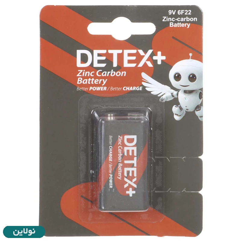 قیمت و خرید باتری کتابی 9 ولت دیتکس پلاس مدل Zinc Carbon 9V 9F22 بسته 1 عددی | نولاین