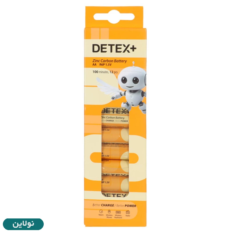 قیمت و خرید باتری نیم قلم دیتکس پلاس مدل Zinc Carboon AAA R03P 1.5v بسته 12 عددی | نولاین