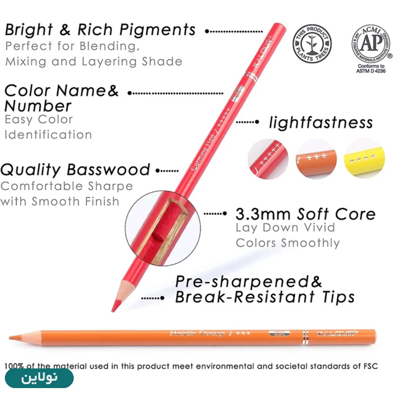 قیمت و خرید مداد رنگی 72 رنگ کیفی کالر کد CPS72 Blue | نولاین
