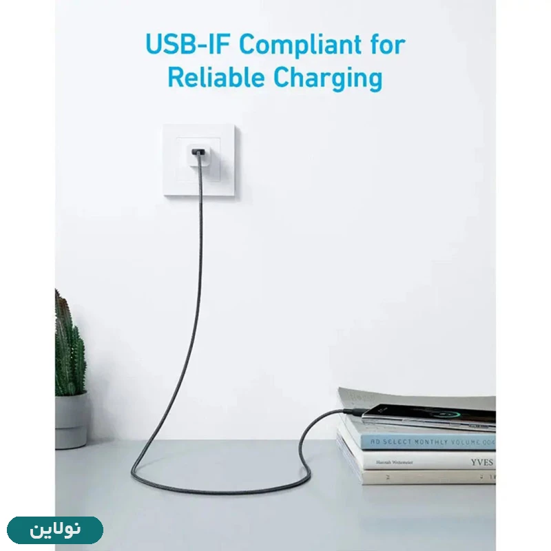 قیمت و خرید کابل شارژ type-c انکر مدل A81H5 طول 0.9 متر | نولاین