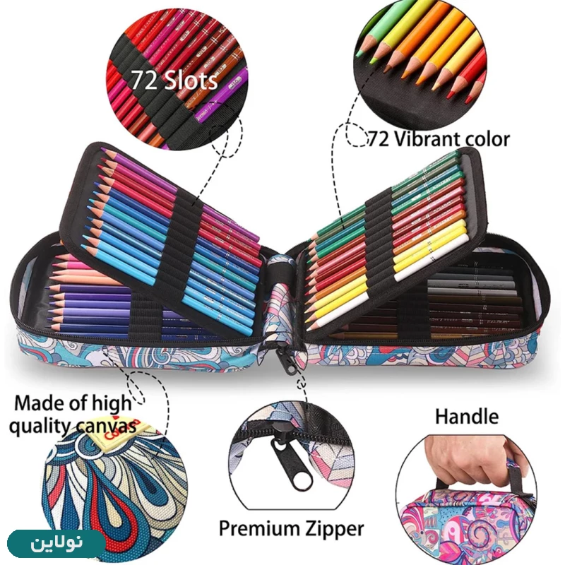 قیمت و خرید مداد رنگی 72 رنگ کیفی کالر کد CPS72 Blue | نولاین