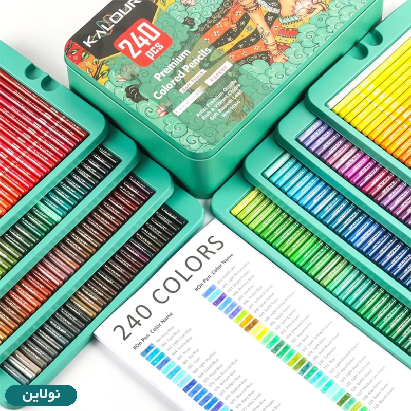 قیمت و خرید مداد رنگی 240 رنگ کالر جعبه فلزی | نولاین