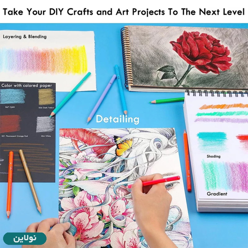 قیمت و خرید مداد رنگی 72 رنگ کیفی کالر کد CPS72 Blue | نولاین