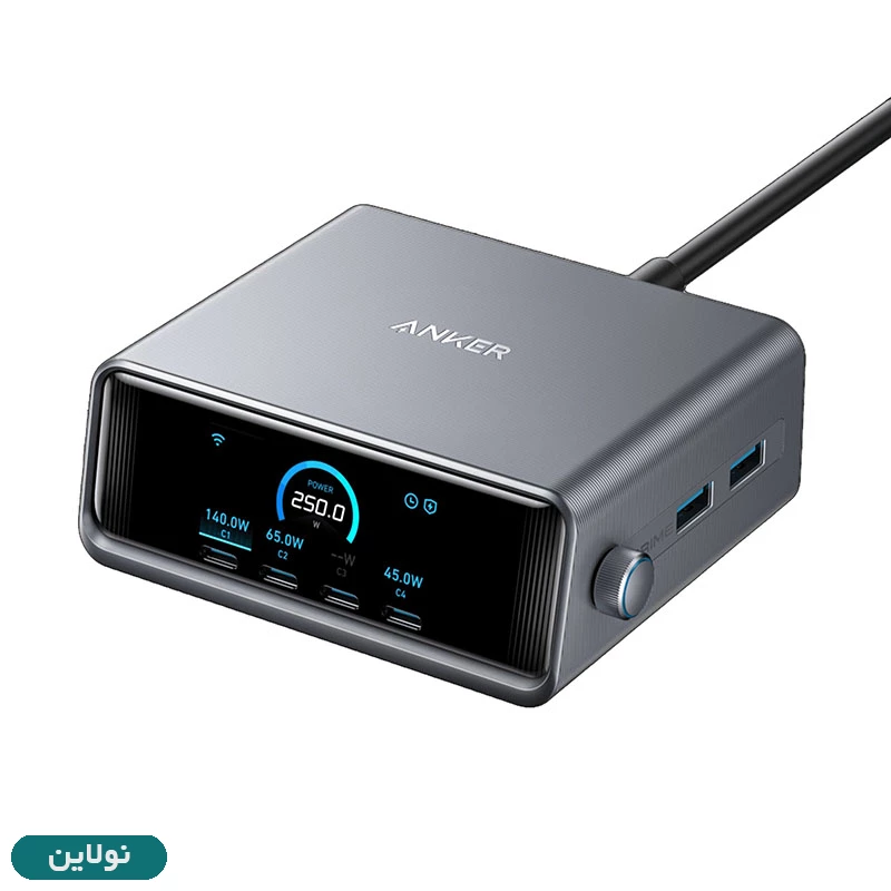 قیمت و خرید هاب شارژر رومیزی انکر 6 پورت 250W مدل Prime Charger A2345 | نولاین
