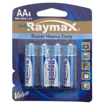باتری قلمی رایمکس بسته 4 عددی Raymax R6P UM3 AA | نولاین