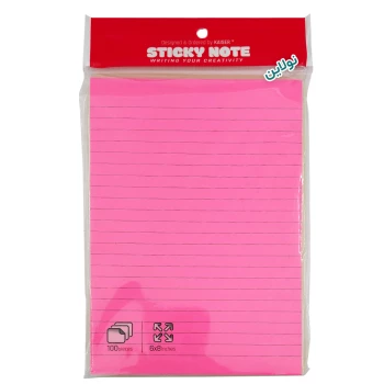 کاغذ یادداشت مدل استیک نوت چسبی سایز A5 خط دار کایزر Kaiser SK387 | نولاین