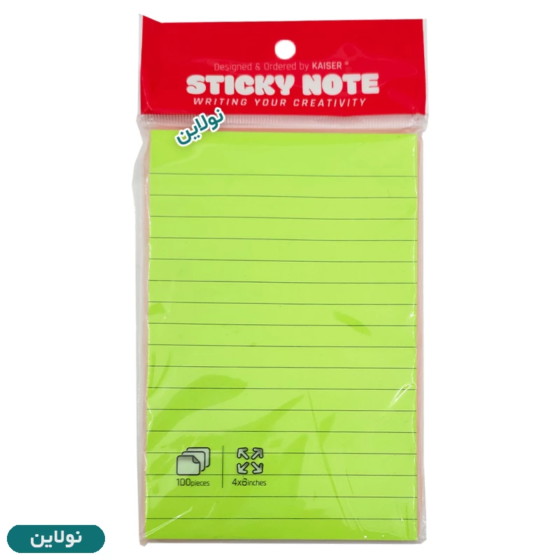قیمت و خرید کاغذ یادداشت مدل استیک نوت چسبی سایز A6 خط دار کایزر Kaiser SK388 | نولاین