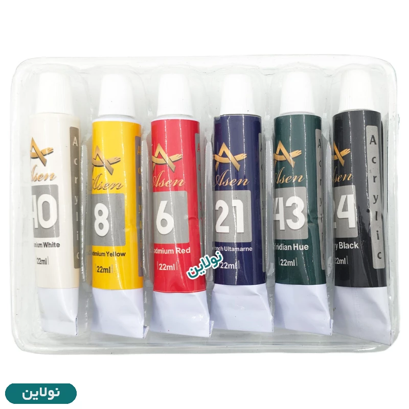 قیمت و خرید رنگ اکریلیک 6 رنگ آسن Asen | نولاین