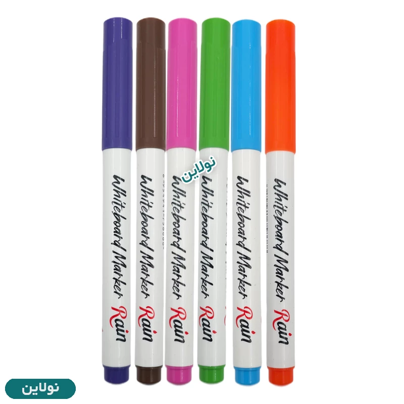 قیمت و خرید ماژیک وایت برد رنگی سر گرد رین Rain بسته 12 عددی کد R-106A | نولاین