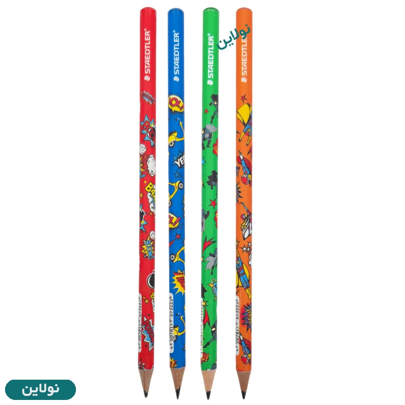 قیمت و خرید مداد مشکی استدلر سری موتیف Motif طرح کمیک بسته 4 عددی | نولاین