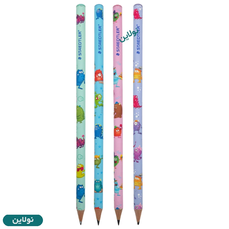 قیمت و خرید مداد مشکی استدلر سری موتیف Motif طرح مانسترز بسته 4 عددی | نولاین