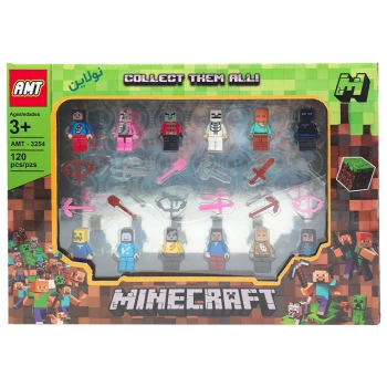 ست کالکشن لگو آدمک 12 تایی ماینکرافت به همراه سلاح آوا AMT 3254 | نولاین