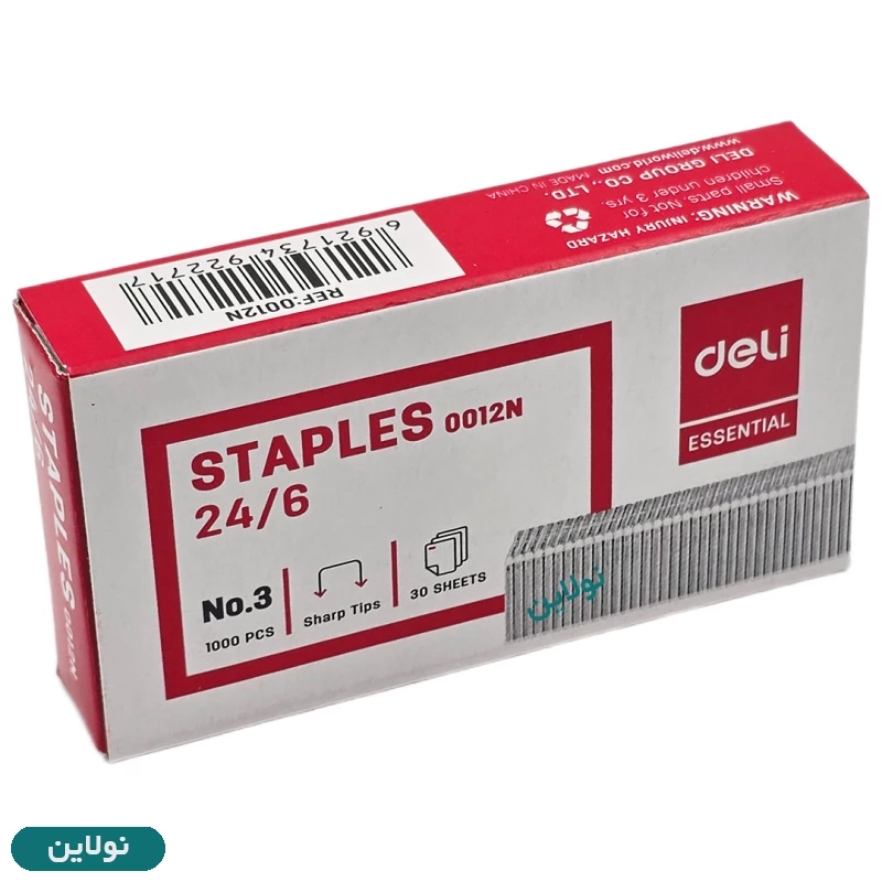 قیمت و خرید سوزن منگنه دلی سایز 24/6 بسته 1000 عددی کد 0012N Essential | نولاین