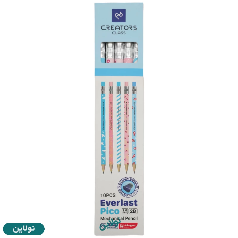 قیمت و خرید مداد مشکی اتودی سی کلاس مدل پیکو everlast pico سری 2 ضخامت 2 میلی متری بسته 10 عددی + تراش | نولاین