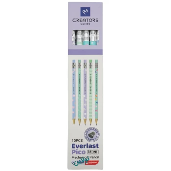 مداد مشکی اتودی سی کلاس مدل پیکو everlast pico سری 1 ضخامت 2 میلی متری بسته 10 عددی + تراش | نولاین