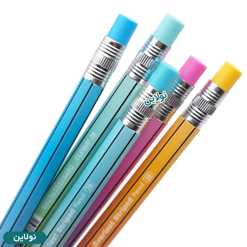 قیمت و خرید مداد مشکی اتودی سی کلاس مدل استریپد everlast striped ضخامت 2 میلی متری بسته 10 عددی + تراش | نولاین