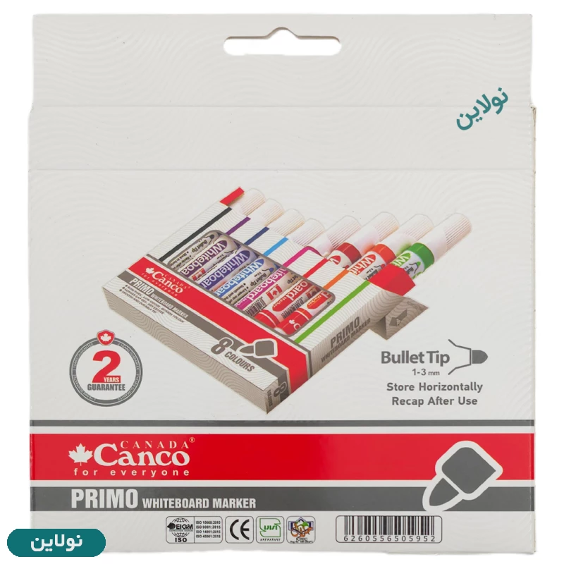 قیمت و خرید ماژیک وایت برد کنکو نوک گرد بسته 8 رنگ مدل پریمو Primo | نولاین