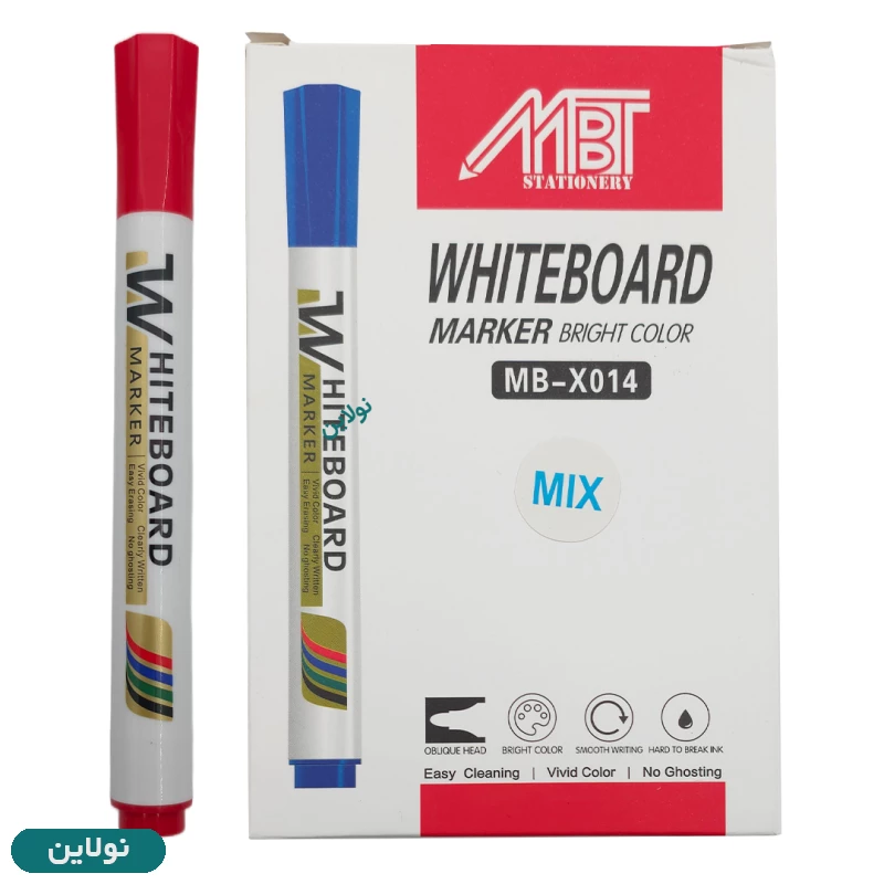 قیمت و خرید ماژیک وایت برد نوک گرد MBT بسته 12 عددی کد MB-x014 | نولاین