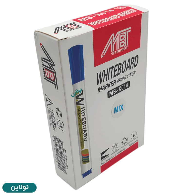 قیمت و خرید ماژیک وایت برد نوک گرد MBT بسته 12 عددی کد MB-x014 | نولاین
