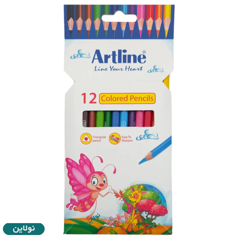 قیمت و خرید مداد رنگی 12 رنگ آرت لاین artline جعبه مقوایی کد ECP12-P/IL | نولاین