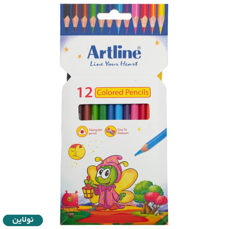 قیمت و خرید مداد رنگی 12 رنگ آرت لاین artline جعبه مقوایی کد ECP12-P/IL | نولاین