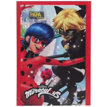 دفتر مشق تک خط 80 برگ Papa بدون سیم طرح دختر کفشدوزکی | نولاین