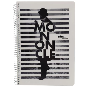 دفتر زبان 2 خط 50 برگ سیمی کلیپس Clips طرح Mon Oncle کد 0520 | نولاین