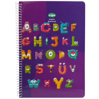 دفتر زبان 2 خط 50 برگ سیمی کلیپس Clips طرح حروف الفبا 2 کد 0520 | نولاین