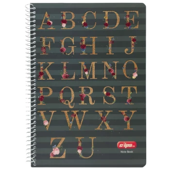 دفتر زبان 2 خط 50 برگ سیمی کلیپس Clips طرح حروف الفبا 1 کد 0520 | نولاین