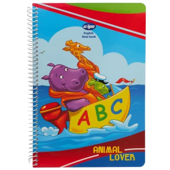 دفتر زبان 2 خط 50 برگ سیمی کلیپس Clips طرح Animal Lover کد 0520 | نولاین