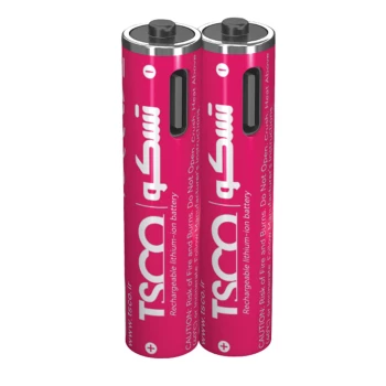 باتری نیم قلمی شارژی تسکو AAA بسته 2 عدد به همراه کابل شارژ کد TBL 10 | نولاین