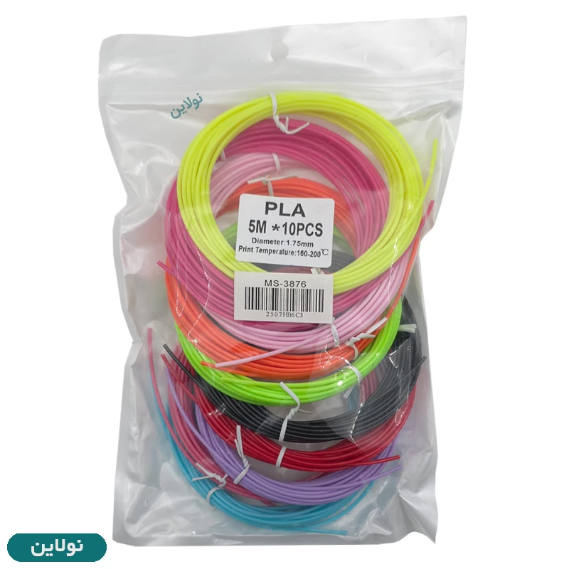 قیمت و خرید فیلامنت PLA بسته 10 رنگی طول 50 متر کد MS-3876 | نولاین