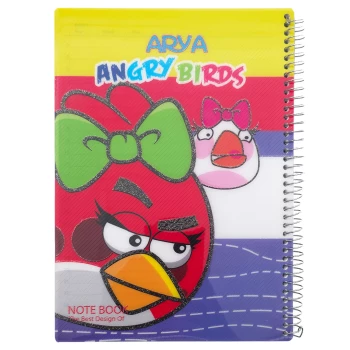 دفتر مشق تک خط 80 برگ سیمی آریا Arya طرح پرندگان خشمگین Angry Birds | نولاین
