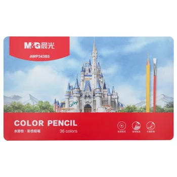 مداد رنگی آبرنگی 36 رنگ ام اند جی M&G جعبه فلزی کد AWP343B5 | نولاین