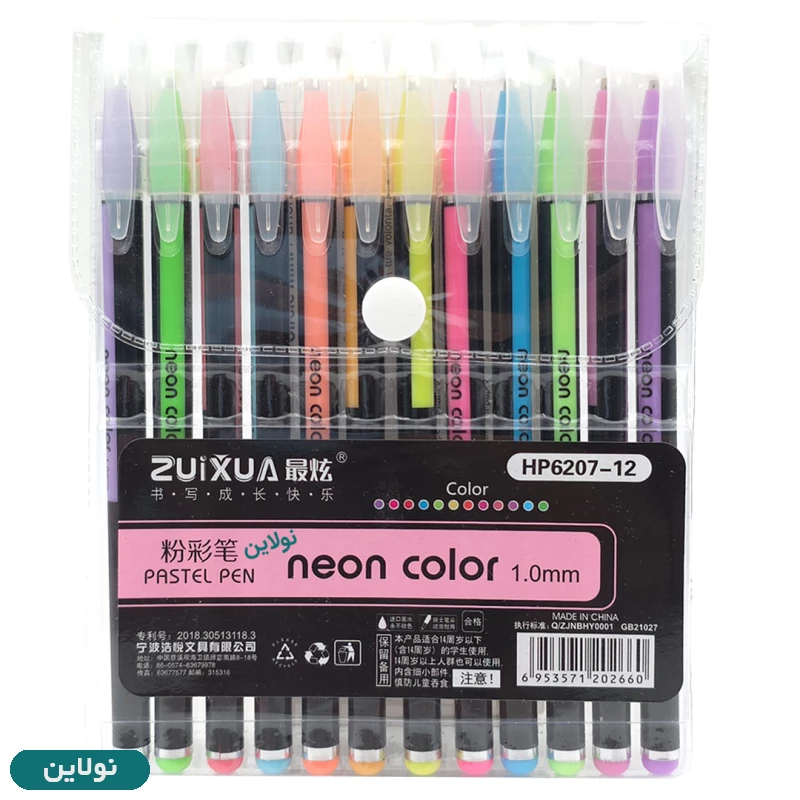 قیمت و خرید خودکار 12 رنگ پاستلی Zuixua مدل neon pastel pen کد HP6207-12 | نولاین