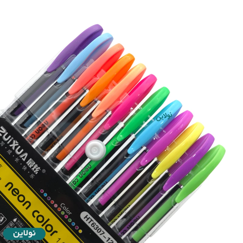 قیمت و خرید خودکار 12 رنگ فلورسنت Zuixua ضخامت 1 میلی متری مدل neon highlighter pen کد HP6307-12 | نولاین