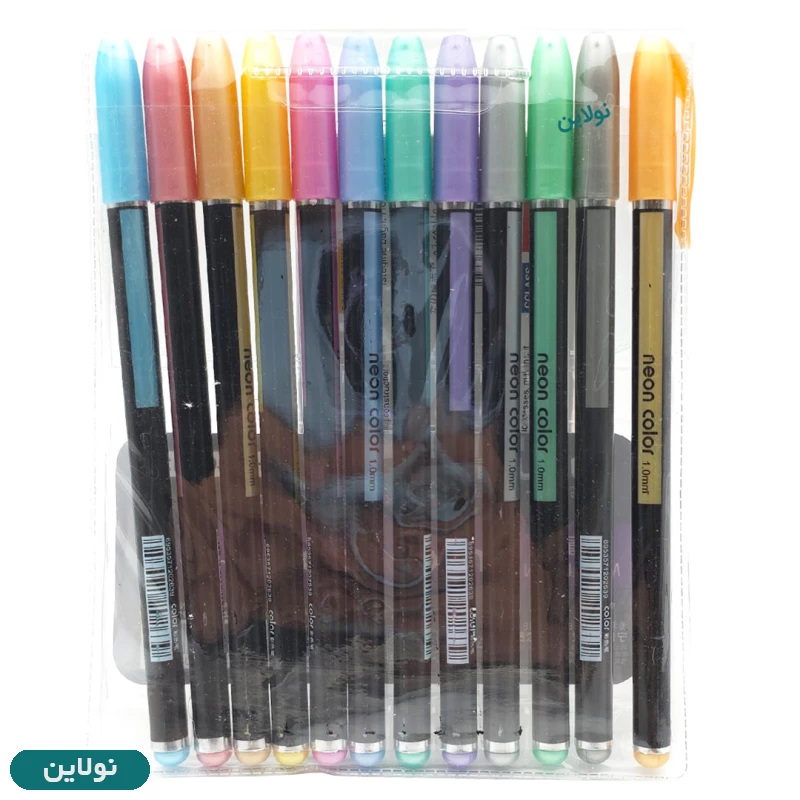 قیمت و خرید خودکار 12 رنگ متالیک Zuixua ضخامت 1 میلی متری مدل neon metal pen کد HP6407-12 | نولاین