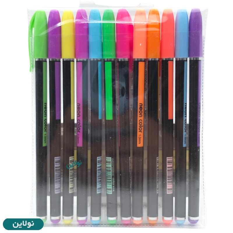 قیمت و خرید خودکار 12 رنگ فلورسنت Zuixua ضخامت 1 میلی متری مدل neon highlighter pen کد HP6307-12 | نولاین