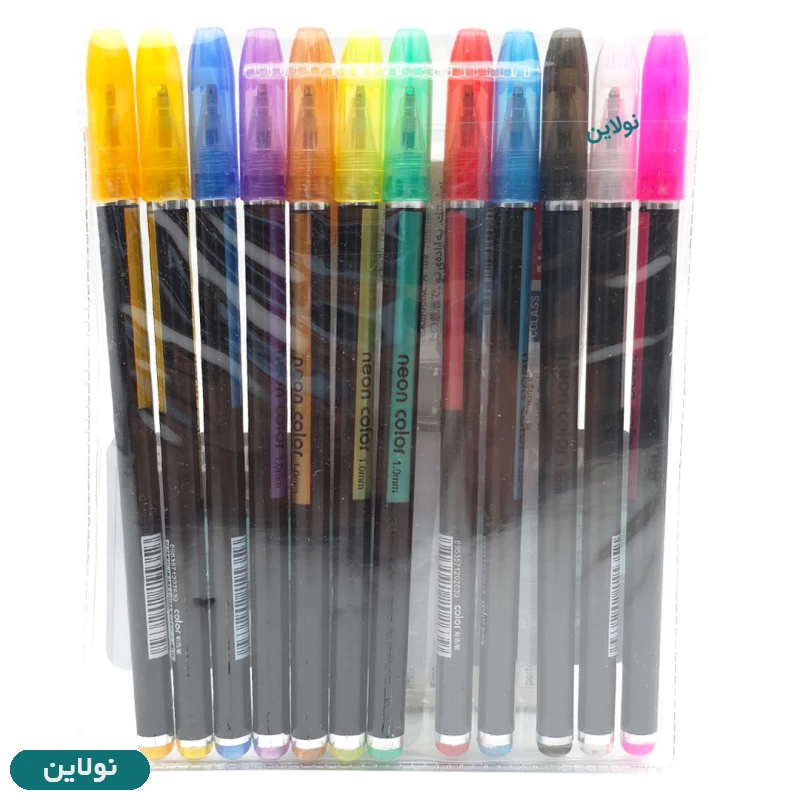 قیمت و خرید خودکار اکلیلی 12 رنگ Zuixua ضخامت 1 میلی متری مدل neon glitter pen کد HP6107-12 | نولاین
