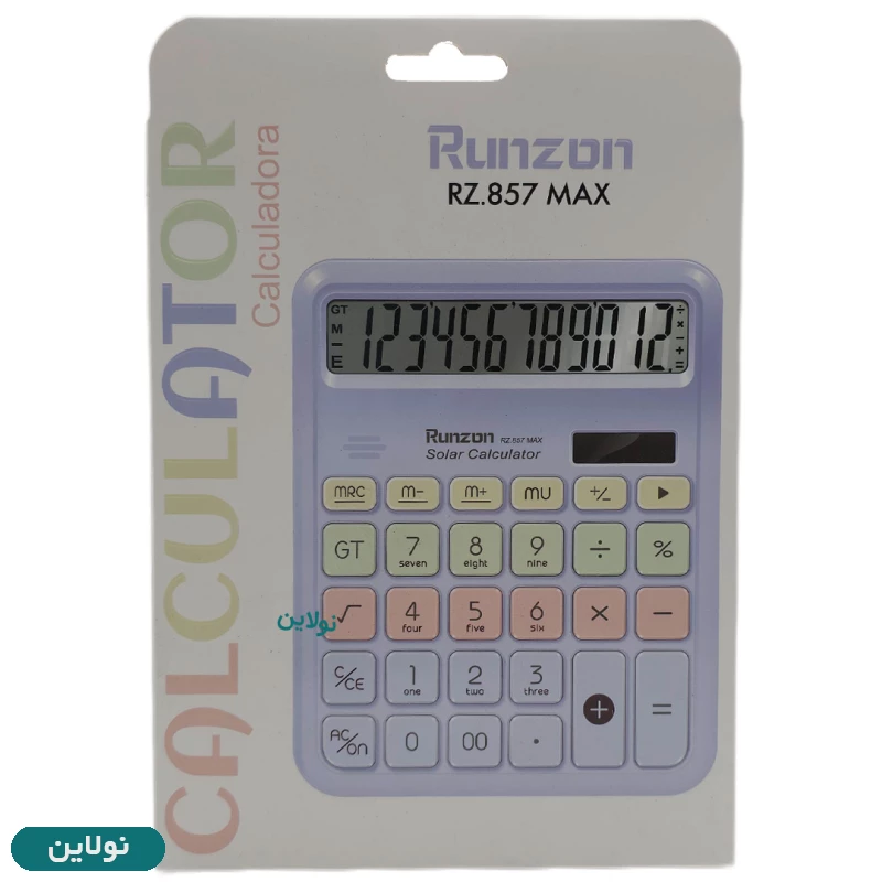 قیمت و خرید ماشین حساب رومیزی 12 رقمی پاستلی Runzon مدل RZ 857 Max | نولاین