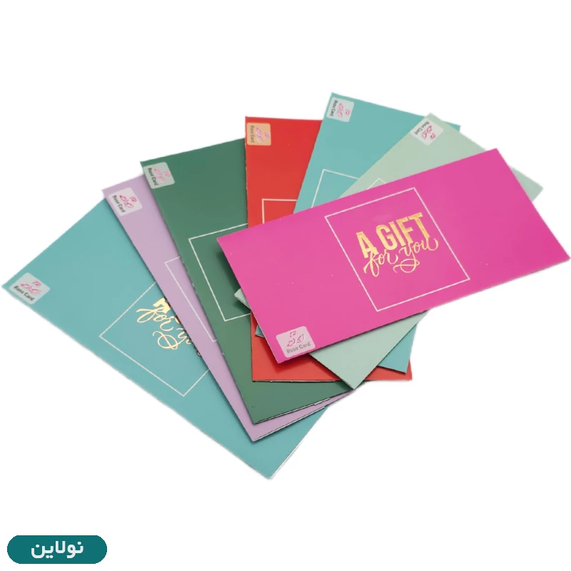 قیمت و خرید پاکت هدیه پول رنگی طلاکوب بسته 50 عددی رز کارت Rose card | نولاین